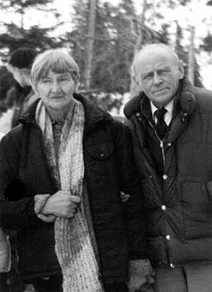 Morskie Oko, 23 listopada 1985. Wanda Henisz-Kamińska z Czesławem Łapińskim (fot. Józef Nyka)