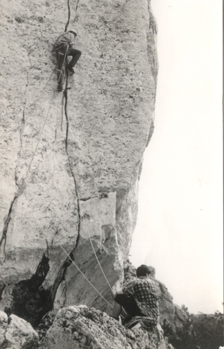 Wspinanie w skałkach Jury (ok. 1965) (fot. arch. M. i J. Kiełkowscy)