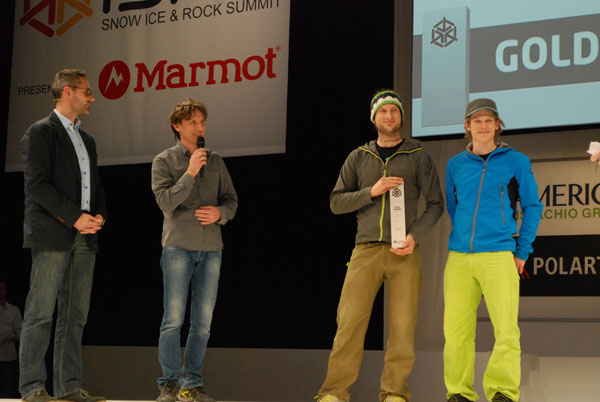 Targi ISPO MUNICH 2014 - Piotr Turkot na scenie nagród ISPO AWARD (fot. Outdoor Magazyn)