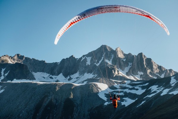 Pawel Faron (POL) performs during the Red Bull X-Alps in Passo Della Novena, Switzerland on 12th July 2015