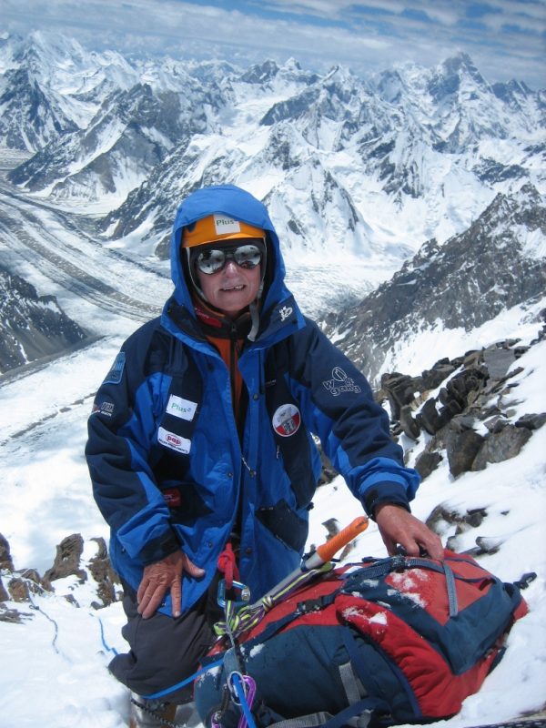 Anna Czerwińska na Żebrze Abruzzi na K2 podczas wyprawy w 2005 roku (fot. Darek Załuski)