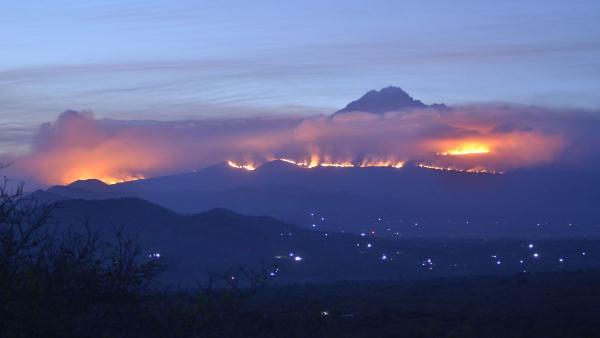Pożar pod Kilimandżaro (fot. thecitizen.co.tz)